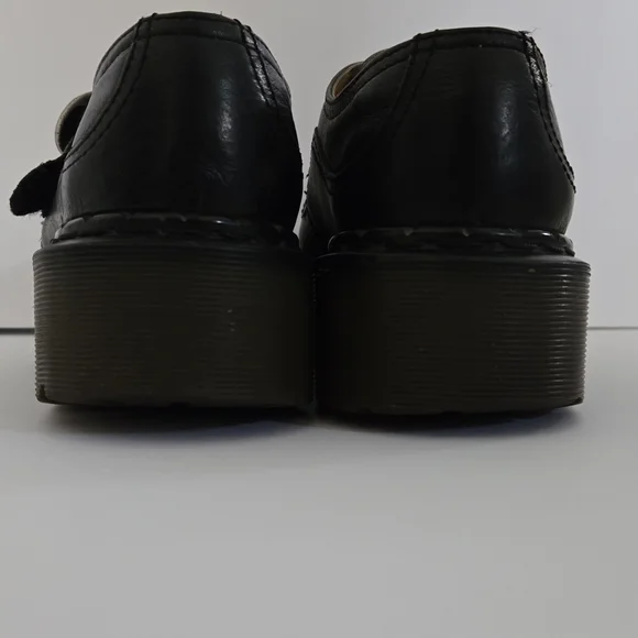Dr. Martens Black Leather Shoes with Distinctive Silver Buckle - Picture 3 of 9